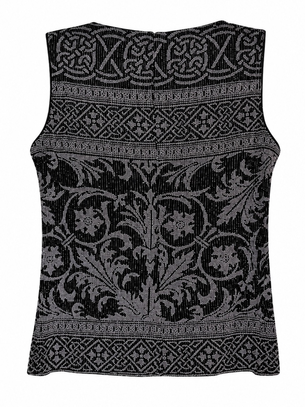 Alex Evenings Sparkle Sleeveless Top.  Black with silver sparkles. Petit Medium - Picture 6 of 7